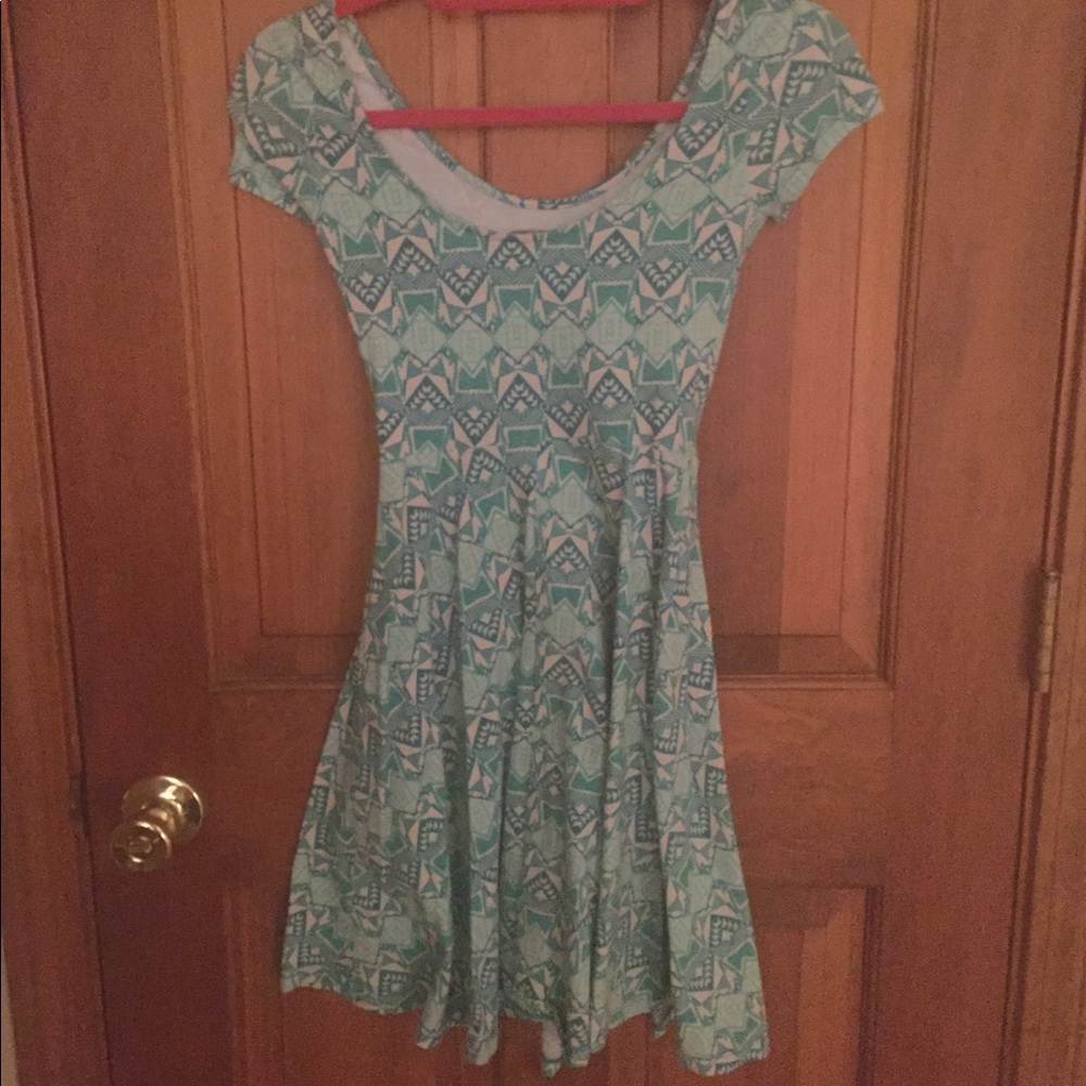Teal Tribal Skater Dress